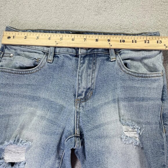 Guess Women's Blue Sexy Curve Low-Rise Stretch Ripped Jeans - Picture 4 of 10